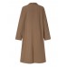 Women 100  Cotton Raglan Back Fork Solid Lapel Trench Cardigan