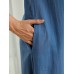 Round Neck Loose Fit Solid Short Sleeve Pocket Midi Dress